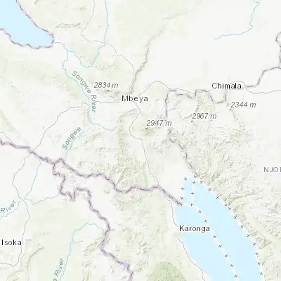 Map showing location of Katumba (-9.233330, 33.616670)