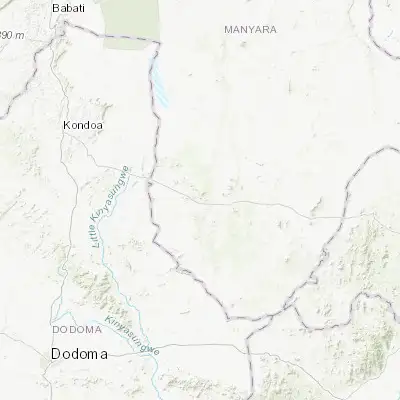 Map showing location of Kibaya (-5.300000, 36.566670)