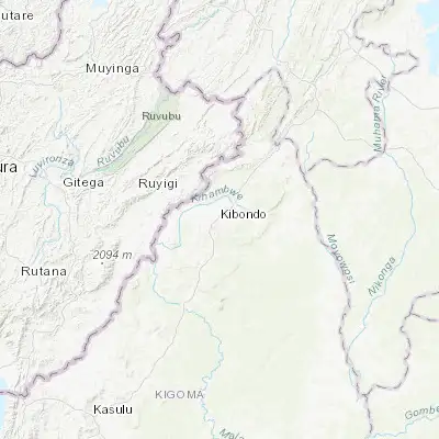 Map showing location of Kibondo (-3.586390, 30.720280)