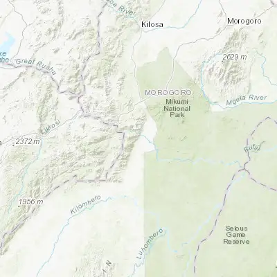 Map showing location of Kidatu (-7.699160, 36.957220)