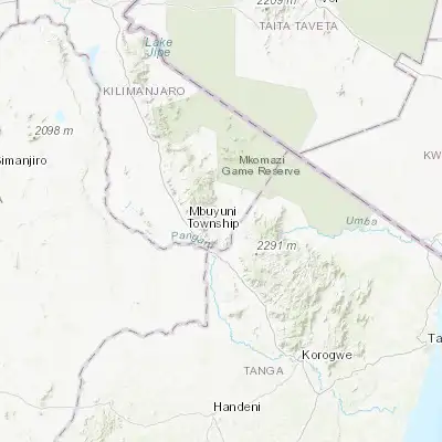 Map showing location of Kihurio (-4.466670, 38.066670)