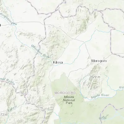 Map showing location of Kimamba (-6.783330, 37.133330)