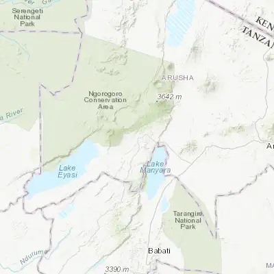 Map showing location of Kiratu (-3.333330, 35.666670)