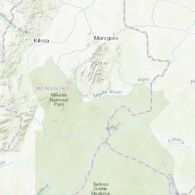 Map showing location of Kisanga (-7.436220, 37.703370)