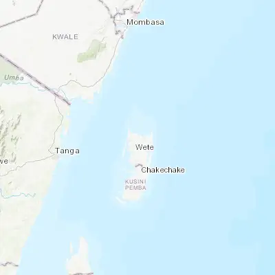Map showing location of Konde (-4.950000, 39.750000)