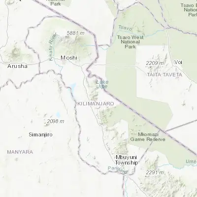 Map showing location of Kwakoa (-3.766670, 37.716670)