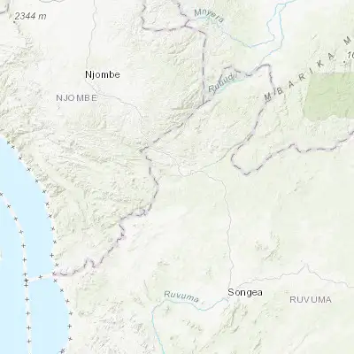 Map showing location of Mahanje (-9.933330, 35.333330)