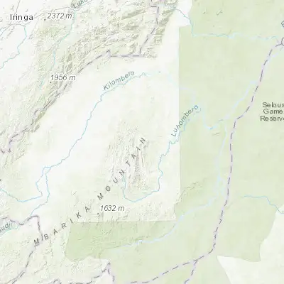 Map showing location of Mahenge (-8.683330, 36.716670)