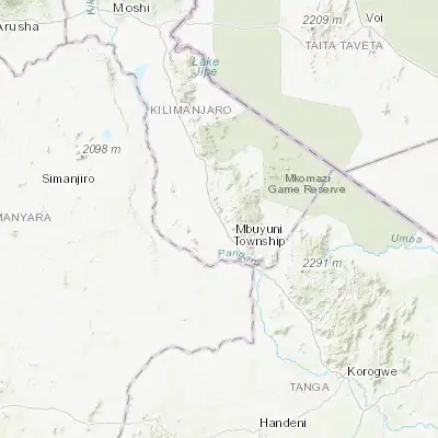 Map showing location of Makanya (-4.366670, 37.833330)