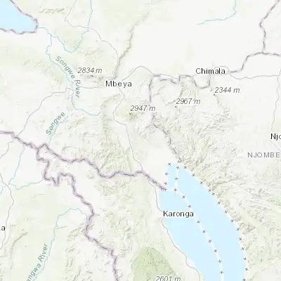 Map showing location of Masoko (-9.333330, 33.750000)
