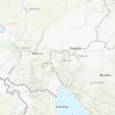 Map showing location of Matamba (-8.983330, 33.966670)