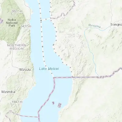 Map showing location of Mbamba Bay (-11.283330, 34.766670)