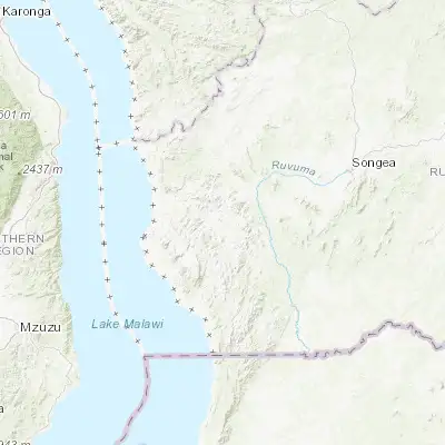 Map showing location of Mbinga (-10.933330, 35.016670)