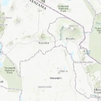 Map showing location of Mbuguni (-3.566670, 36.950000)