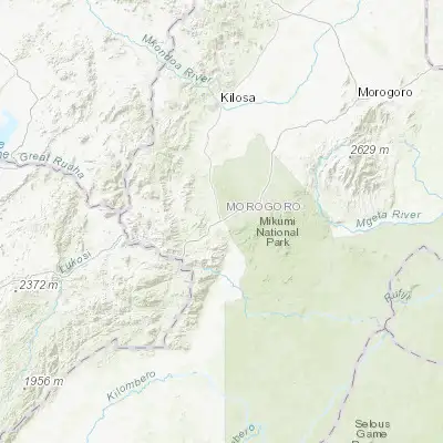 Map showing location of Mikumi (-7.404090, 36.983090)