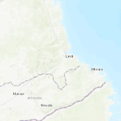 Map showing location of Mingoyo (-10.105260, 39.618590)