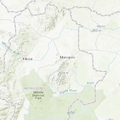 Map showing location of Morogoro (-6.821020, 37.661220)