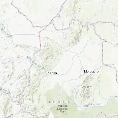 Map showing location of Msowero (-6.533330, 37.200000)