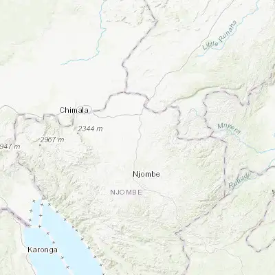 Map showing location of Mtwango (-9.016670, 34.800000)