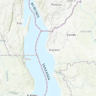 Map showing location of Mwandiga (-4.830000, 29.658060)