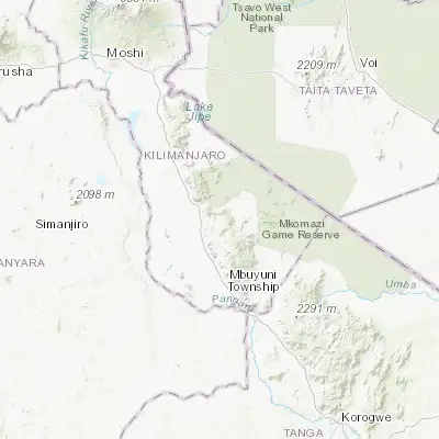 Map showing location of Mwembe (-4.150000, 37.850000)