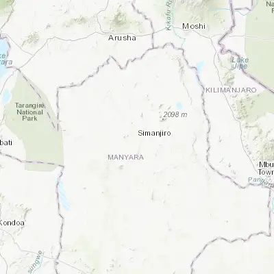 Map showing location of Naberera (-4.200000, 36.933330)