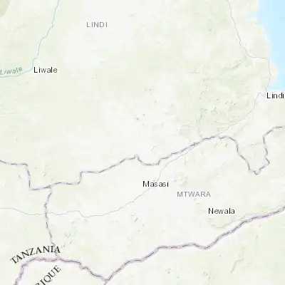 Map showing location of Nachingwea (-10.372500, 38.762510)