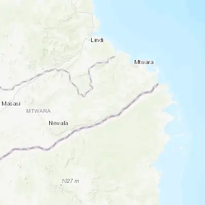 Map showing location of Nanyamba (-10.683330, 39.833330)