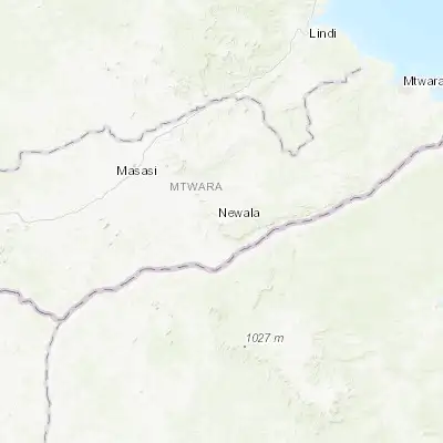 Map showing location of Newala Kisimani (-10.950000, 39.283330)