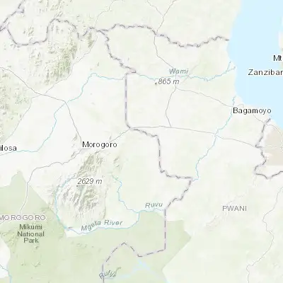 Map showing location of Ngerengere (-6.750000, 38.116670)