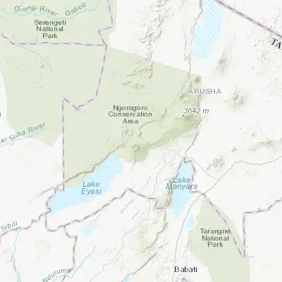 Map showing location of Ngorongoro (-3.239730, 35.487470)