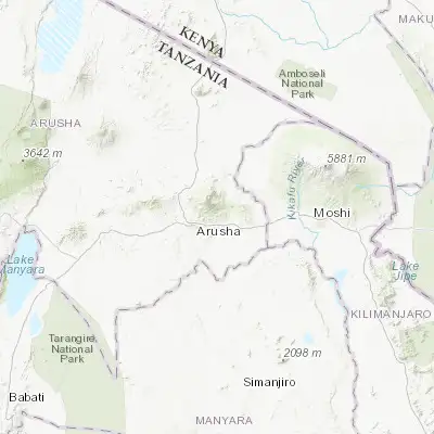 Map showing location of Nkoaranga (-3.333330, 36.800000)