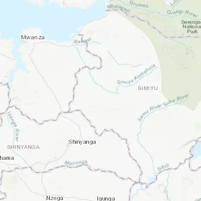 Map showing location of Nyalikungu (-3.183330, 33.783330)