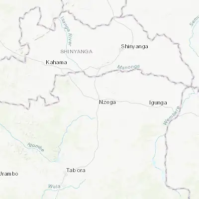 Map showing location of Nzega (-4.216670, 33.183330)