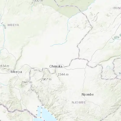 Map showing location of Rujewa (-8.700000, 34.383330)