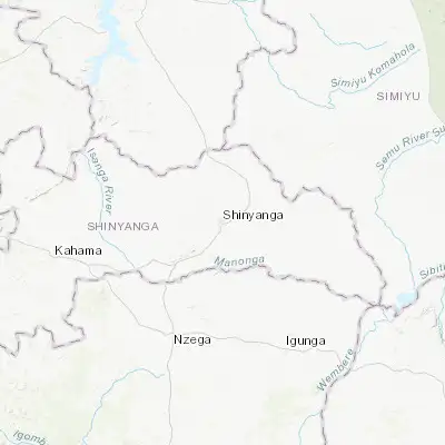 Map showing location of Shinyanga (-3.663930, 33.421180)