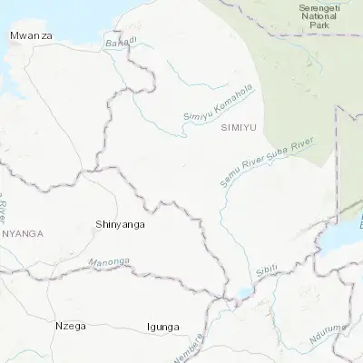 Map showing location of Somanda (-3.366670, 33.950000)
