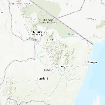 Map showing location of Soni (-4.850000, 38.366670)