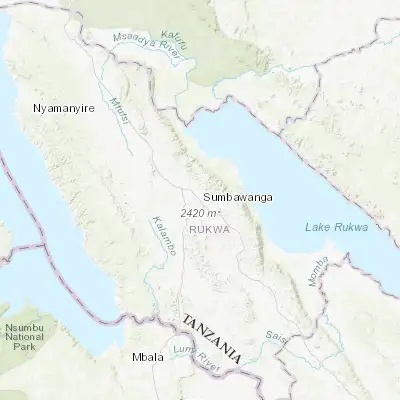 Map showing location of Sumbawanga (-7.966670, 31.616670)