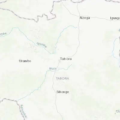 Map showing location of Tabora (-5.016220, 32.826630)