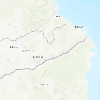 Map showing location of Tandahimba (-10.750000, 39.633330)