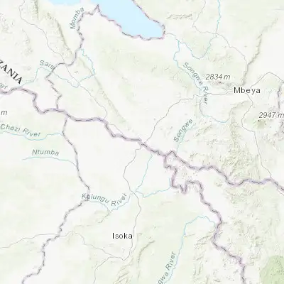Map showing location of Tunduma (-9.300000, 32.766670)