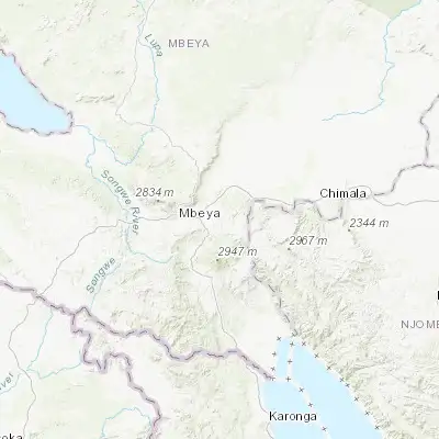 Map showing location of Ulenje (-8.933330, 33.683330)