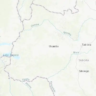 Map showing location of Urambo (-5.066670, 32.050000)