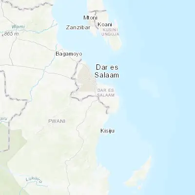 Map showing location of Vikindu (-7.006670, 39.298490)