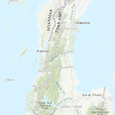 Map showing location of Ban Nam Yuen (9.876860, 98.865920)