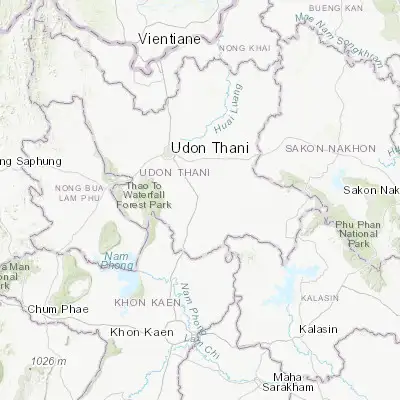 Map showing location of Ban Phan Don (17.142720, 102.972610)