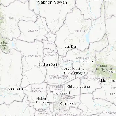 Map showing location of Ban Thai Tan (14.621610, 100.487390)