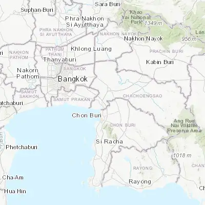 Map showing location of Bang Pakong (13.542970, 100.993330)
