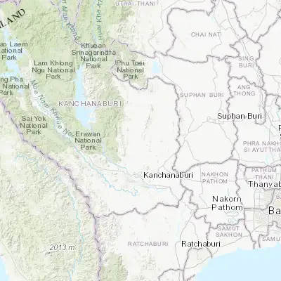 Map showing location of Bo Phloi (14.325170, 99.514670)